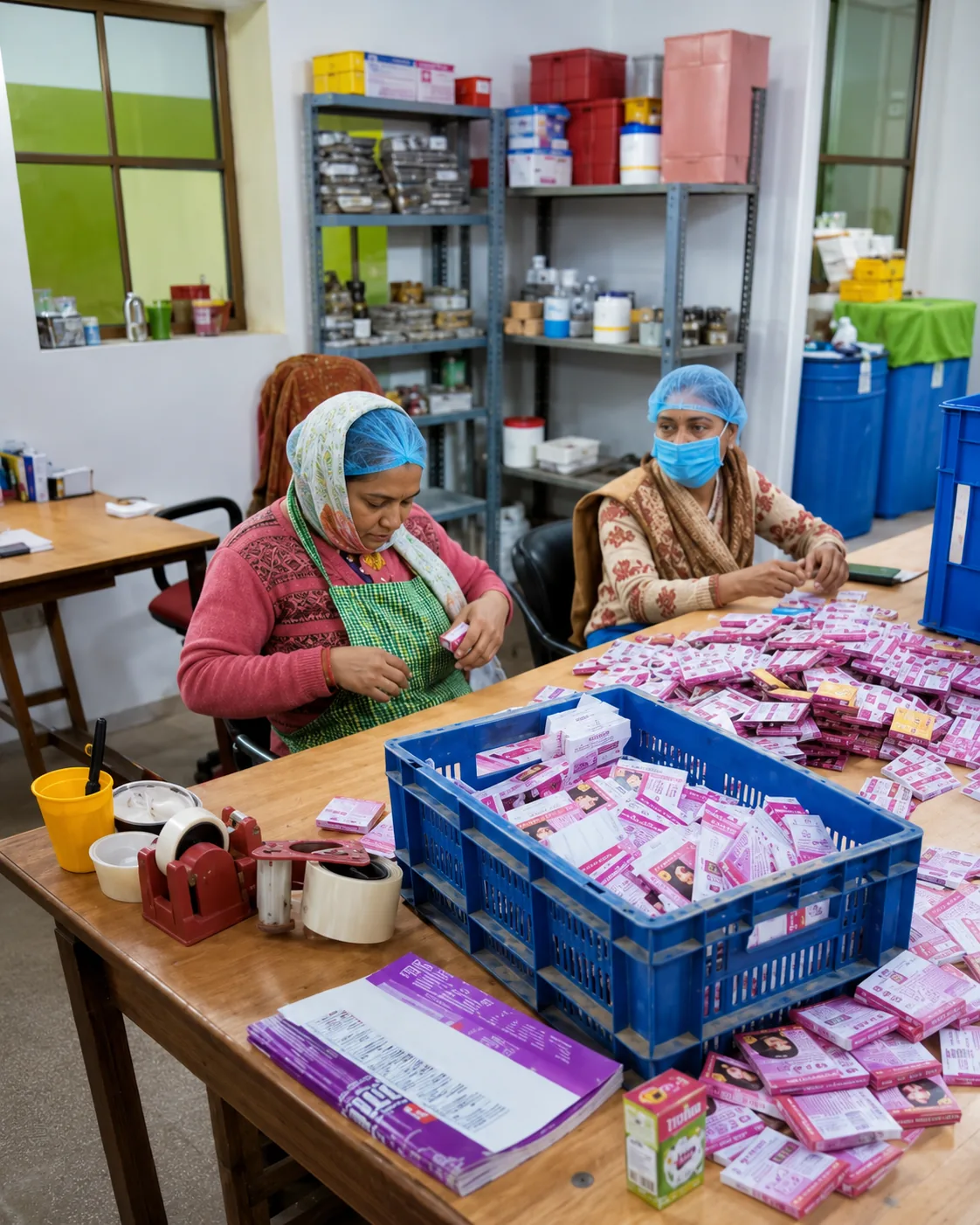 Product packing work at Quality Pharmaceuticals